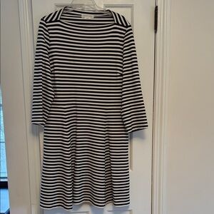 Kate Spade Monochrome Striped Long Sleeve Dress